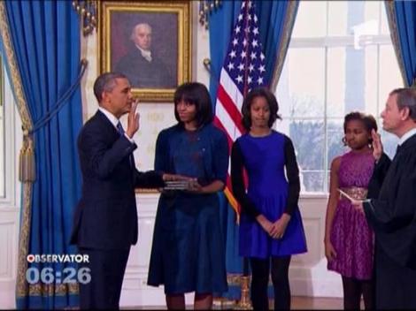 Barack Obama a depus juramantul pentru cel de-al doilea mandat de presedinte al SUA