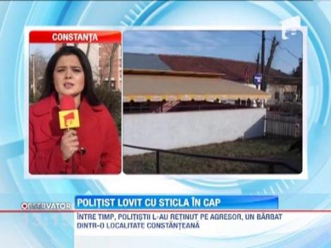 Individul care a lovit cu o sticla in cap un politist a fost prins