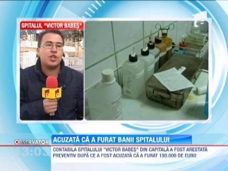 Contabila Spitalului "Victor Babes", arestata pentru furtul a 150.000 de euro din banii institutiei