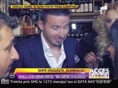 Bianca Dragusanu catre Adrian Cristea: "Mai usor cu alcoolul!"