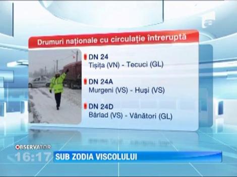 UPDATE / Politistii au inchis mai multe drumuri din cauza viscolului