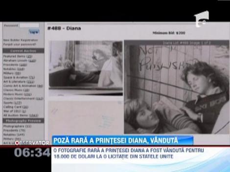 O fotografie cu printesa Diana a fost vanduta pentru 18 mii de dolari la o licitatie din Statele Unite