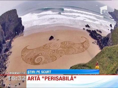 Un artist din Marea Britanie transforma nisipul in arta