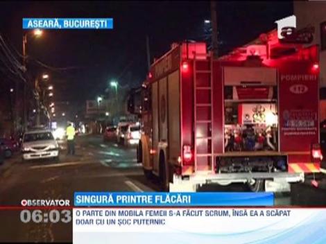 Incendiu in zona rezidentiala din apropierea lacului Tei. Casa unei batrane a fost facuta scum