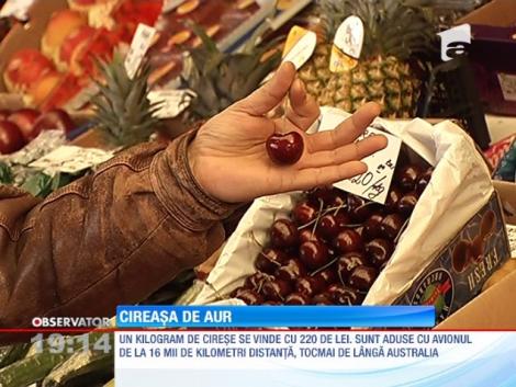 Ciresele de Tasmania se vand in piete cu 220 de lei/kilogramul