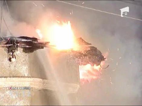 Pericol de explozie in Bucuresti! O casa a luat foc si exista riscul ca cele doua butelii pe care proprietarii le aveau inauntru sa sara in aer