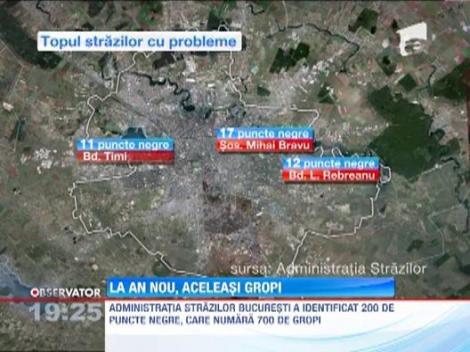 Harta gropilor din Capitala: Peste 700 de cratere distrug masinile bucurestenilor
