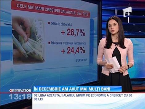 Salariu minim pe economie a crescut cu 50 de lei, din ianuarie 2013. Urmeaza o majorare similara de la inceputul lunii iulie