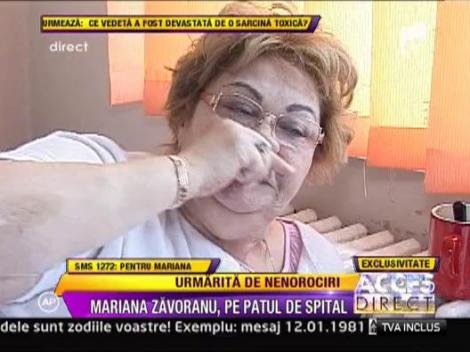 Mariana Zavoranu, pe patul de spital. Diabetul de care sufera i-a afectat ochii si rinichii