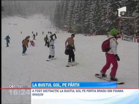 Distractie la bustul gol pe partia Bradu din Poiana Brasov