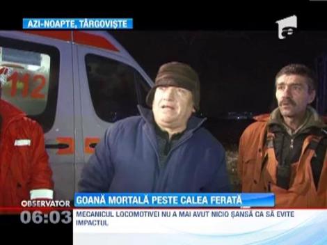 O masina a fost lovita in plin de tren, pe soseaua de centura din Targoviste