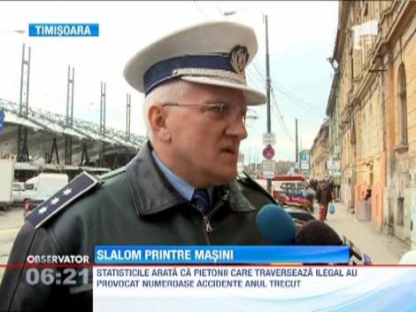 Ploaie de amenzi pentru pietonii care au traversat strada neregulamentar in Timisoara