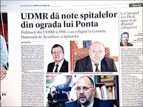 UDMR da note spitalelor din ograda lui Ponta