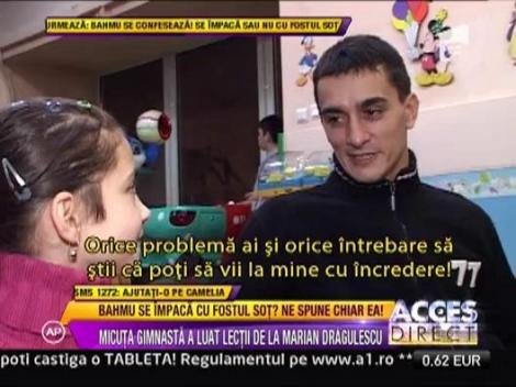 Micuta gimnasta Camelia Anghel a luat lectii de la Marian Dragulescu