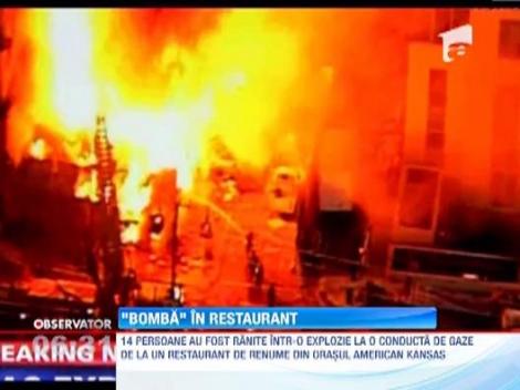 Un restaurant din Kansas a fost distrus de o explozie puternica. 14 persoane au fost ranite
