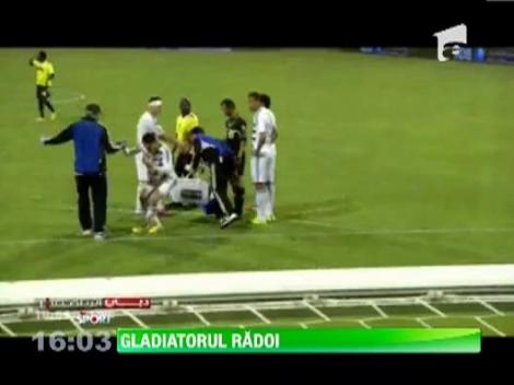 Mirel Radoi a jucat cu capul spart intr-un meci de campionat