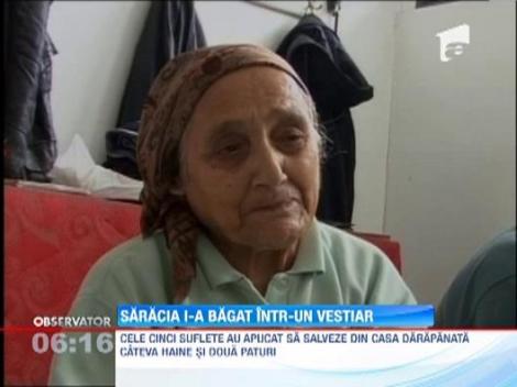 Vestiarul unei sali de sport, casa pentru cinci suflete chinuite de saracie