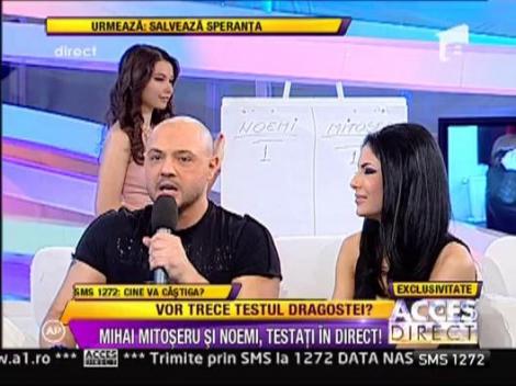 Mihai Mitoseru si Noemi, testati in direct! Vor trece testul dragostei?