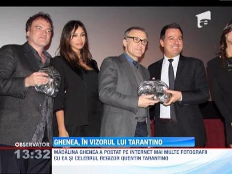 Madalina Ghenea s-a fotografiat alaturi de unul dintre cei mai mari regizori de la Hollywood, Quentin Tarantino