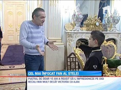 Cel mai infocat fan al Stelei! Pustiul l-a impresionat chiar si pe Gigi Becali