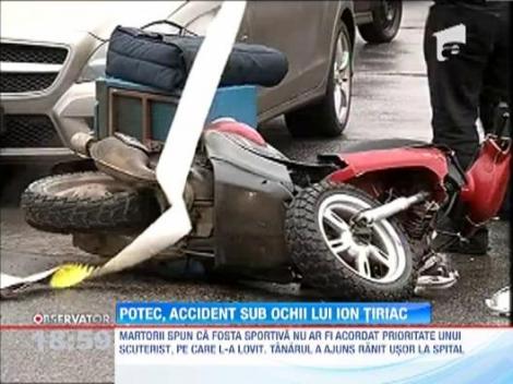 Camelia Potec a lovit cu limuzina un barbat care se afla pe un scuter
