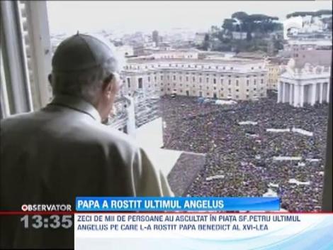 Papa Benedict al XVI-lea a rostit ultimul Angelus