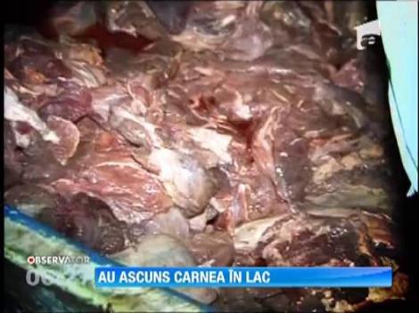 Scandalul carnii de cal in loc de vita ii sperie pe macelari. Autoritatile au descoperit o tona de carne pe fundul lacului Tarnita