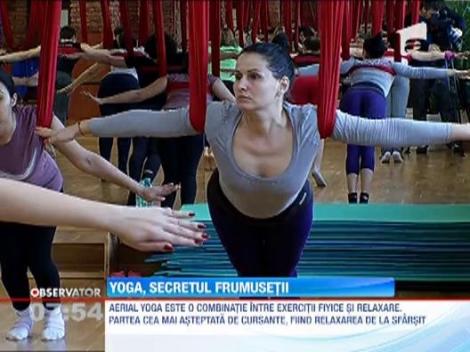 Aerial yoga, cheia catre o silueta de invidiat