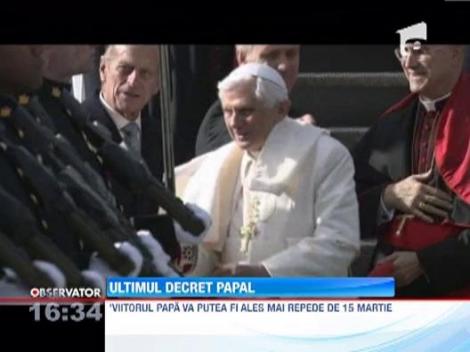 Scandal dupa scandal la Vatican. Papa Benedict al XVI-lea a emis un decret ce permite intrunirea anticipata a conclavului
