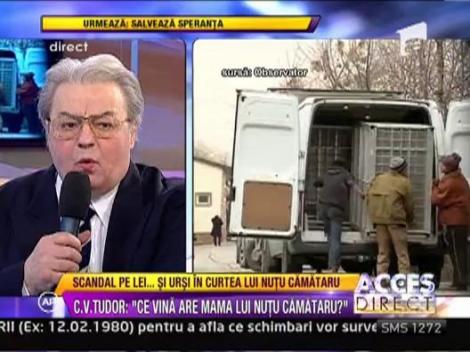Corneliu Vadim Tudor: "Animalele lui Nutu Camataru sunt victimele unui scandal politic"