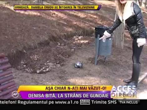 Denisa Bita, sexy si la strans gunoaie!