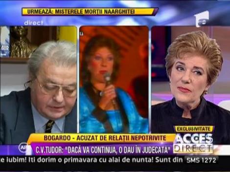 C.V. Tudor vs Stela Enache: "O dau in judecata! Sa nu ma faca nebun pe mine!"