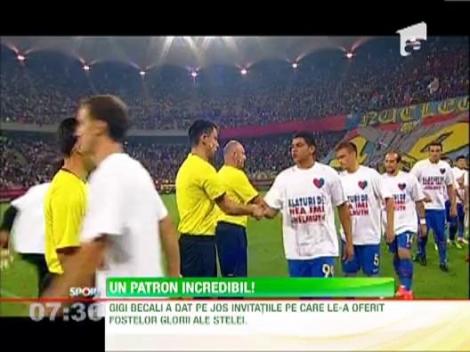 Gigi Becali i-a invitat pe eroii de la Sevilla sa-si ia biletele de pe jos!