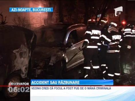 Doua masini s-au facut scrum pe o alee din Capitala. Politistii nu exclud varianta unei razbunari in stil mafiot