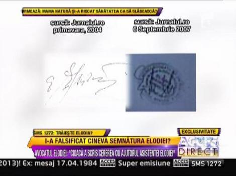 Cine a falsificat semnatura Elodiei?