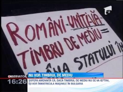 Zeci de soferi din Constanta au protestat impotriva noului timbru de mediu