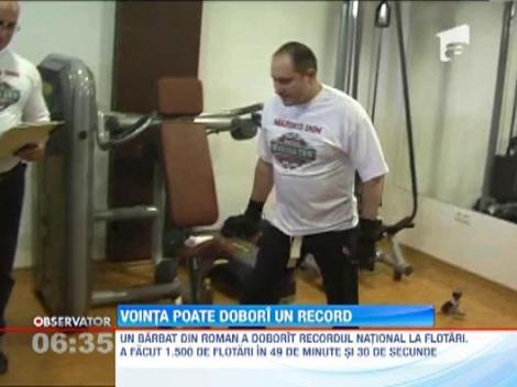 Un barbat din Roman a doborat recordul national la flotari. A facut 1.500 de flotari in 49 de minute si 30 de secunde