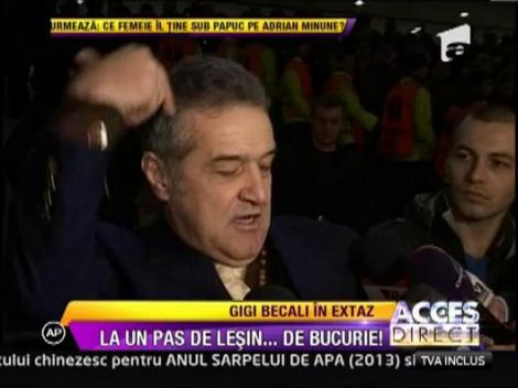 Gigi Becali, in extaz dupa victoria Stelei impotriva celor de la Chelsea