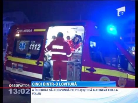 Un tanar din Iasi a lovit 5 masini pana sa se rastoarne cu bolidul pe care-l conducea