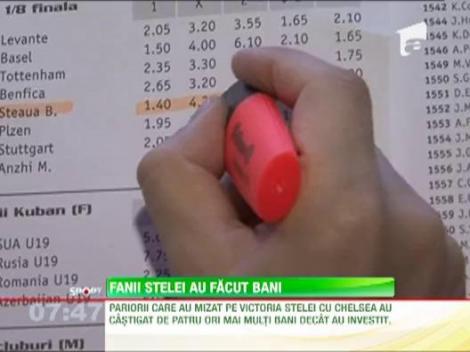 Din pariuri, fanii Stelei au si facut bani dupa victoria cu Chelsea