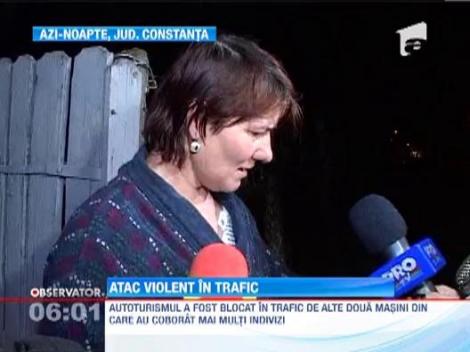 Blocat in trafic si injunghiat