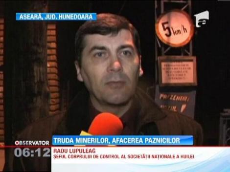 4 paznici de la mina Lonea, din Valea Jiului, surprinsi in timp ce furau carbune