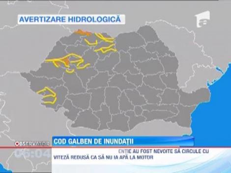 Cod galben de inundatii, valabil pentru raurile din vestul tarii