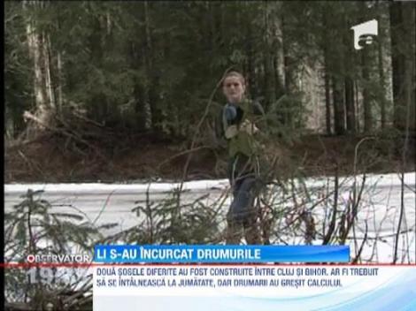 Drumarii au gresit calculul pentru doua sosele diferite care ar fi trebuit sa se intalneasca la jumatate