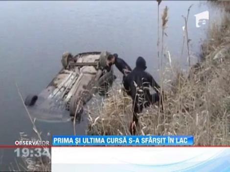 Doi barbati din Ialomita gasiti morti intr-o masina cazuta in lac
