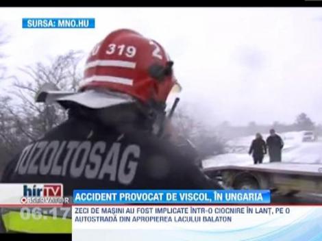 Accident in lant provocat de viscol, in Ungaria