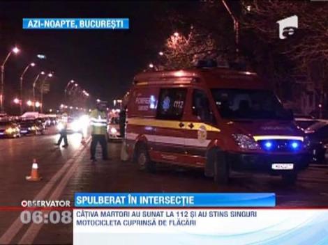 Bucuresti: Un motociclist a ajuns in stare grava la spital, dupa ce s-a izbit violent de o masina
