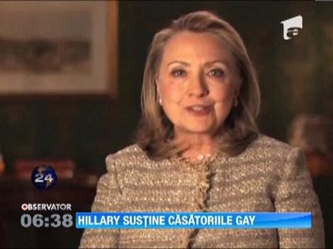 Hillary Clinton sustine casatoriile intre persoanele de acelasi sex