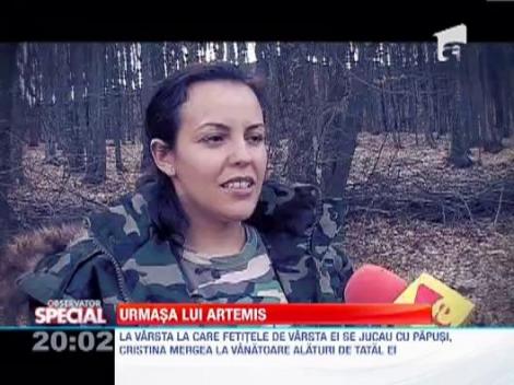 Cristina Hamar este una dintre putinele femei vanator din Romania
