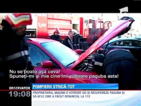 Iasi: Masina distrusa de pompieri